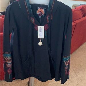 NWT Johnny was SHANELLE French terry hoodie
